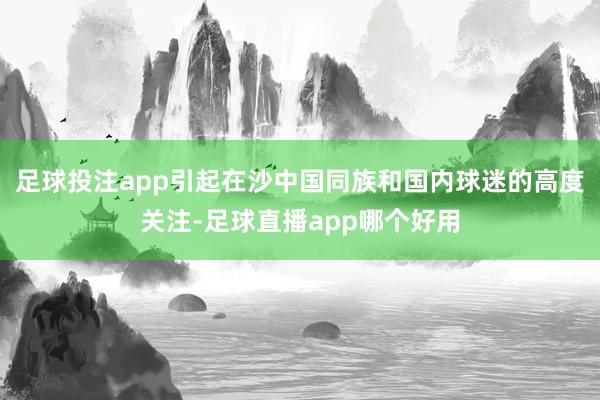 足球投注app引起在沙中国同族和国内球迷的高度关注-足球直播app哪个好用