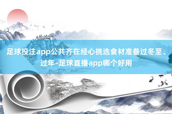 足球投注app公共齐在经心挑选食材准备过冬至、过年-足球直播app哪个好用