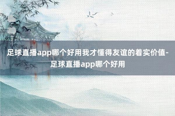 足球直播app哪个好用我才懂得友谊的着实价值-足球直播app哪个好用