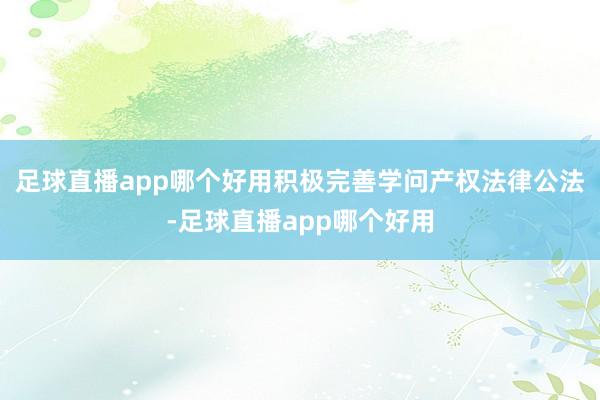 足球直播app哪个好用积极完善学问产权法律公法-足球直播app哪个好用