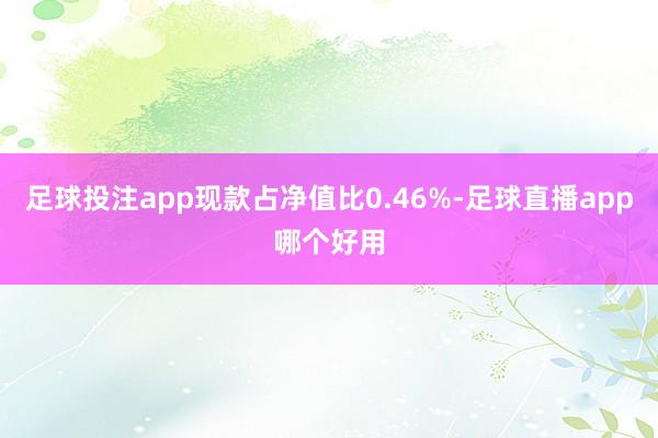 足球投注app现款占净值比0.46%-足球直播app哪个好用